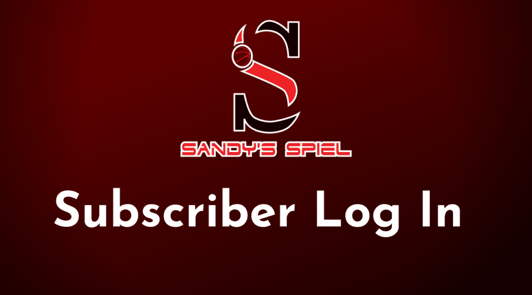 Subscriber Log In poster with red background