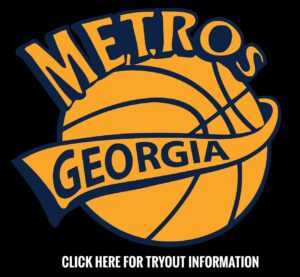 The logo of metros georgia in yellow with black background