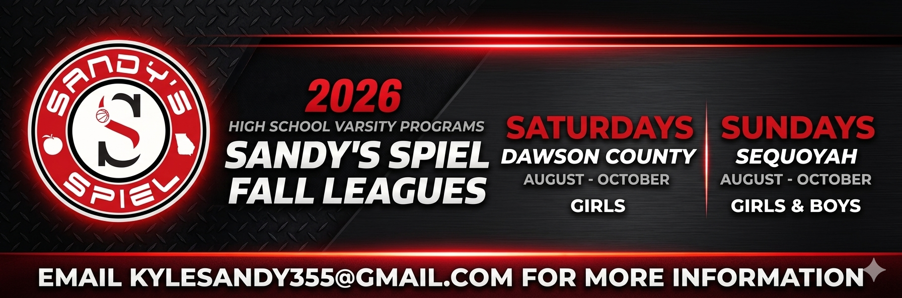 2026 Sandy's Spiel Fall League Banner